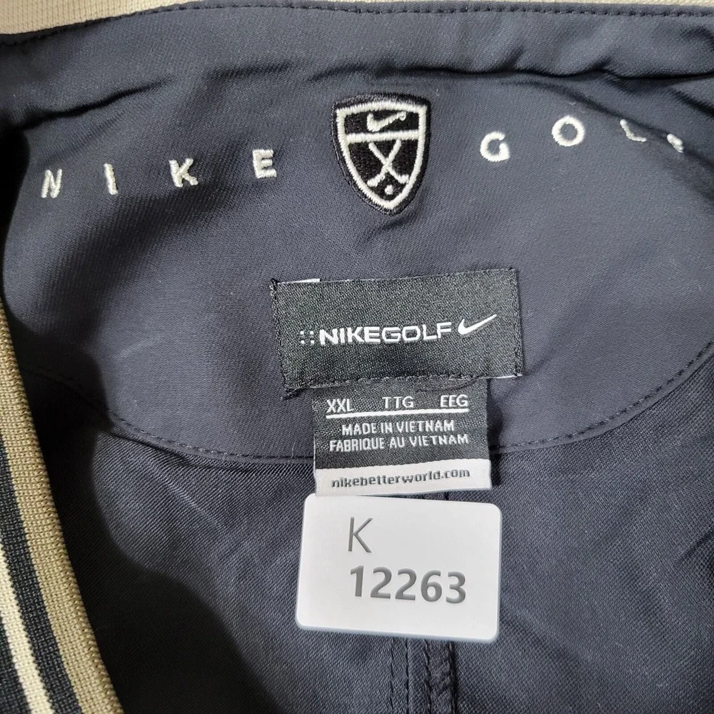 Nike Golf Men Sweatshirt 2XL Blue Swoosh Logo Windbreaker‎ V Neck Long Sleeve